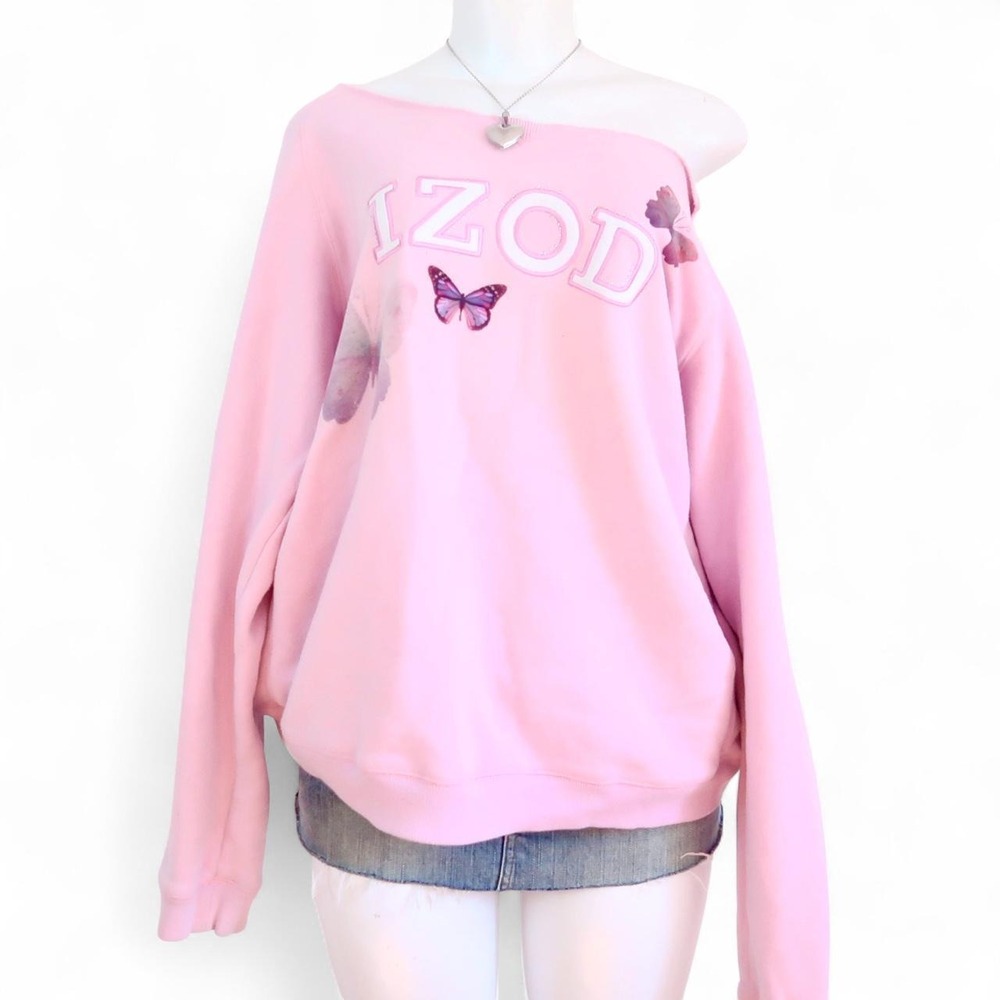 y2k pink IZOD butterfly sweatshirt
